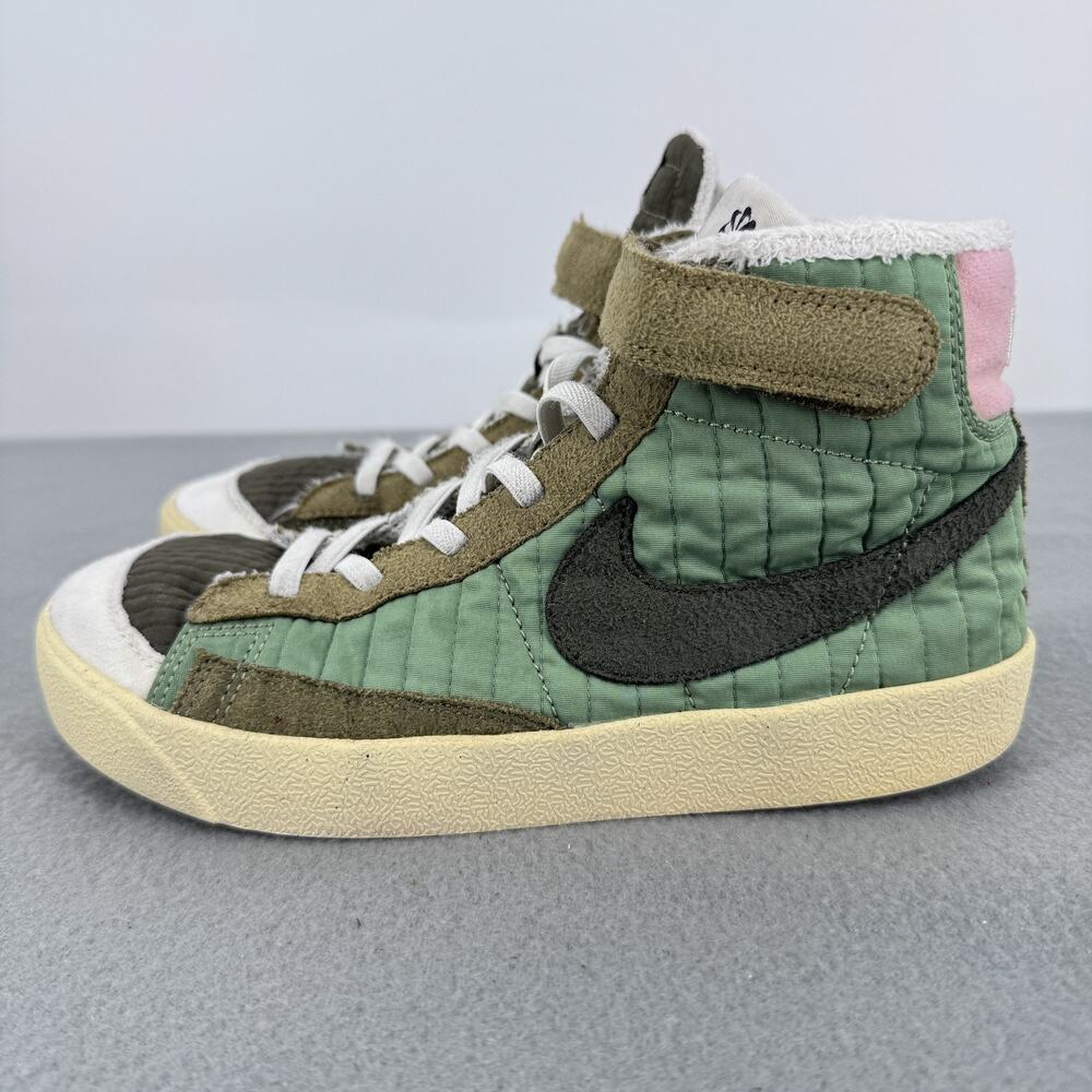 Nike Blazer Mid 77 SE Toasty Shoes‎ Youth 2Y Quilted Oil Green Pink DO5217-331